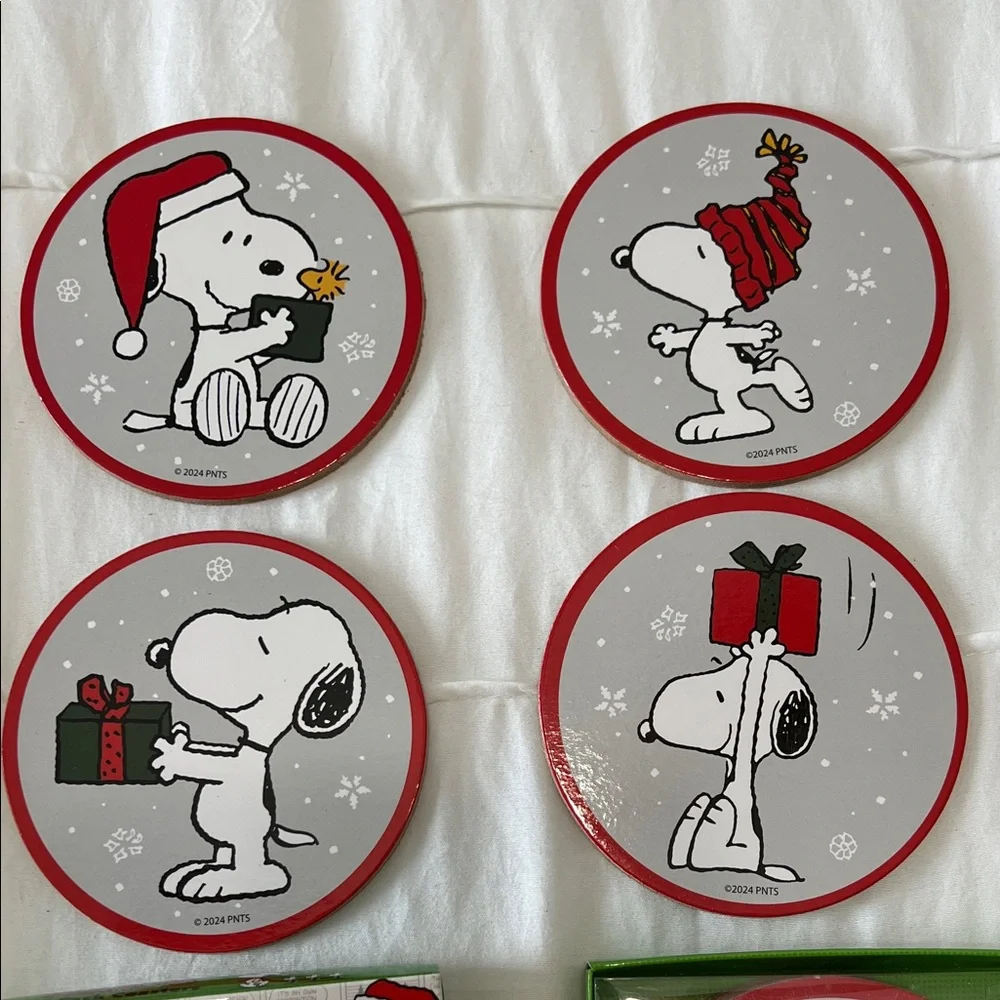 Peanuts Holiday Coasters Sets (8 total) NWT - Picture 2 of 4
